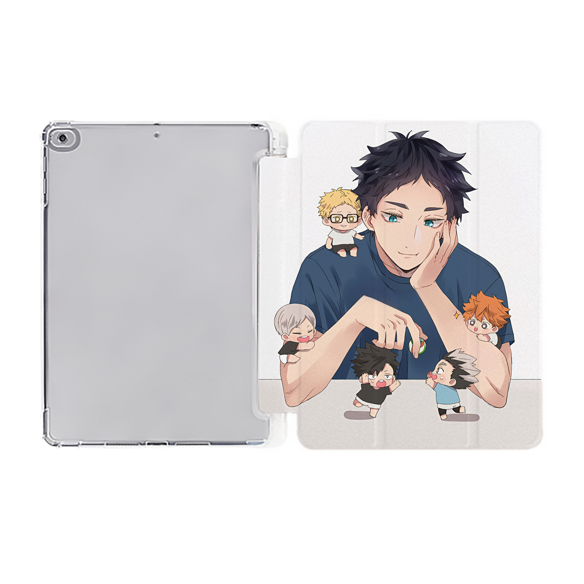 （画像用） ハイキュー!! Haikyu!! IPad ケース ペン収納付き 三つ折りスタンド PUレザー×シリコン 対応機種9.5/10.5/10.9インチ